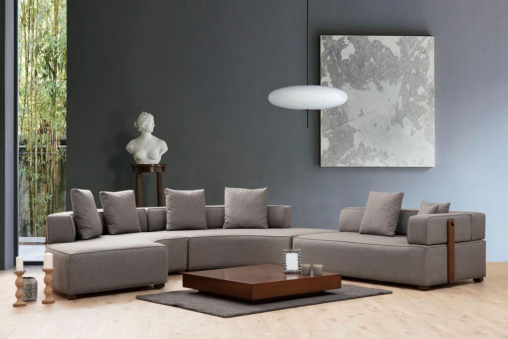 Atelier del Sofa Ugaona garnitura Gondol Siva