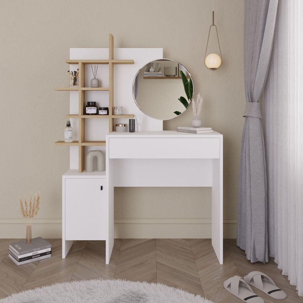 Hanah Home Sto za šminkanje 71,5x83x35cm Belo-Hrast