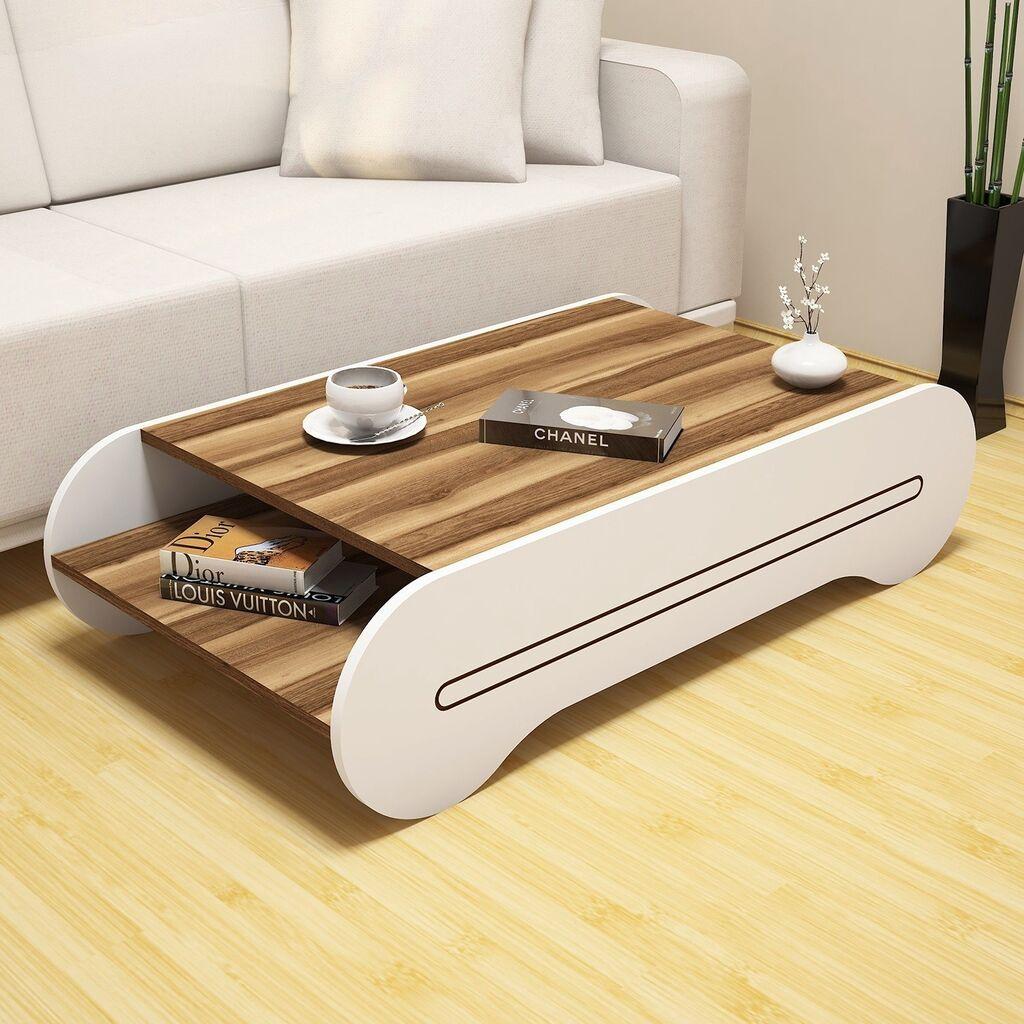 Hanah Home Cool Klub sto, 120x30x63.6, Orah-beli