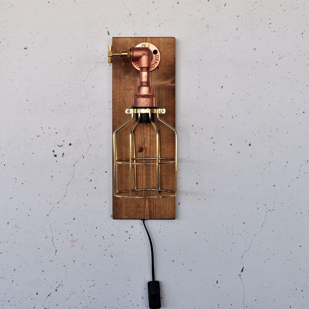 Opviq Zidna lampa E27 Max 200W, Smeđe-Rose Gold