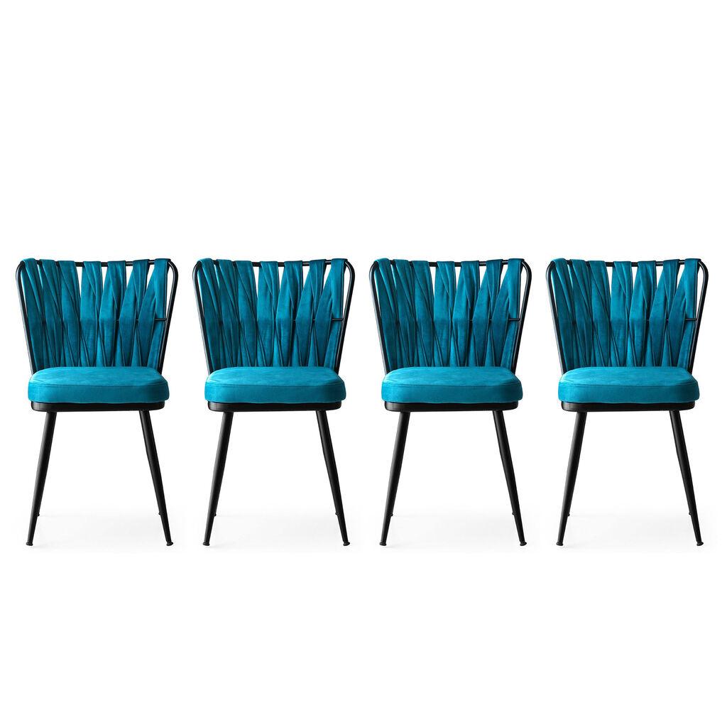 Hanah Home Kusakli 228 V4 Stolica, 4 komada, Plava