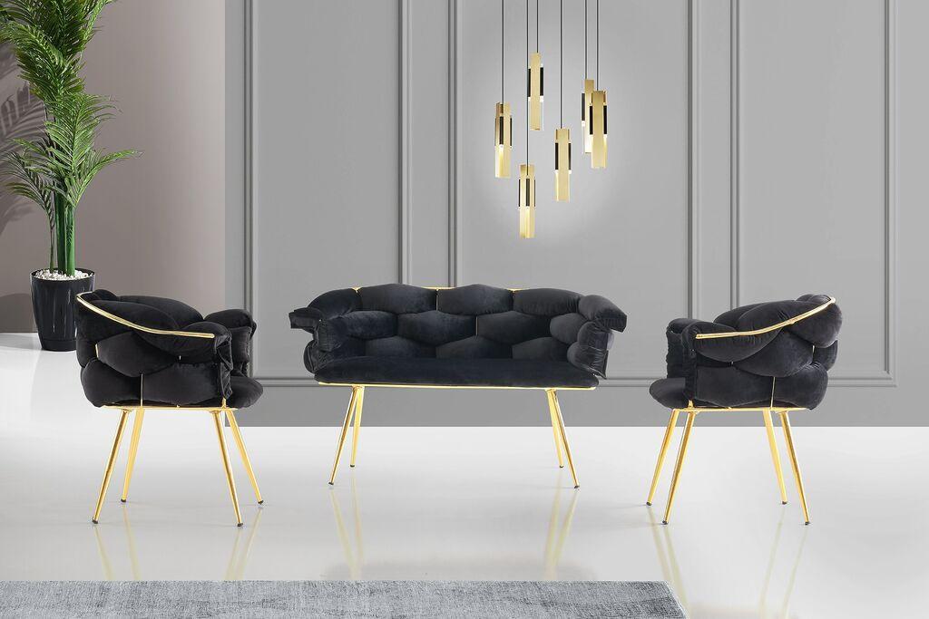 Hanah Home Balon 2111 Sofa set, Crni