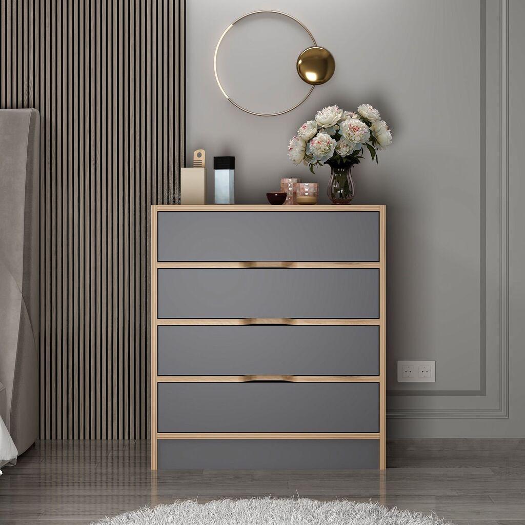 Hanah Home Elina 8172 Komoda, Braon-Siva