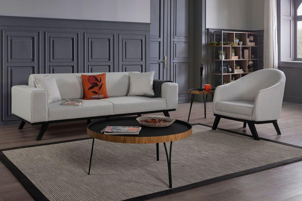 Atelier del Sofa Trosed na razvlačenje Leon 92x77x222cm Svetlosivi