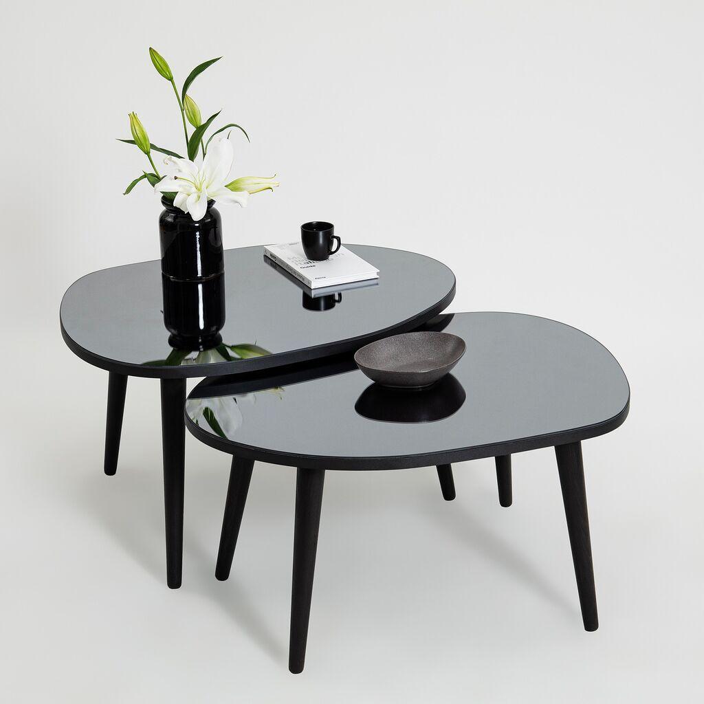 Hanah Home Set klub stolova, 2 komada Gusto Crno-Sivi