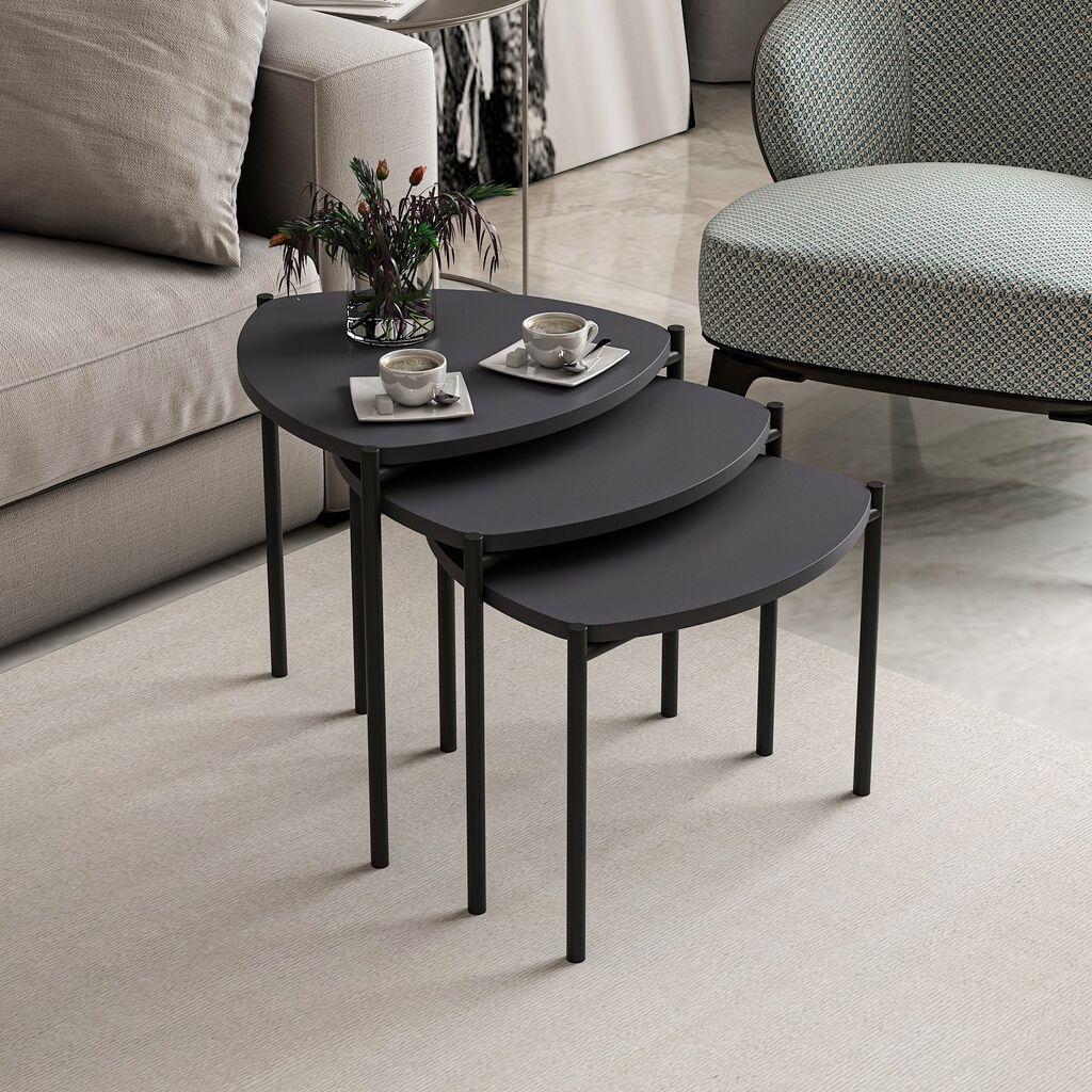 Hanah Home Set klub stolova, 3 komada Lenny Antracit