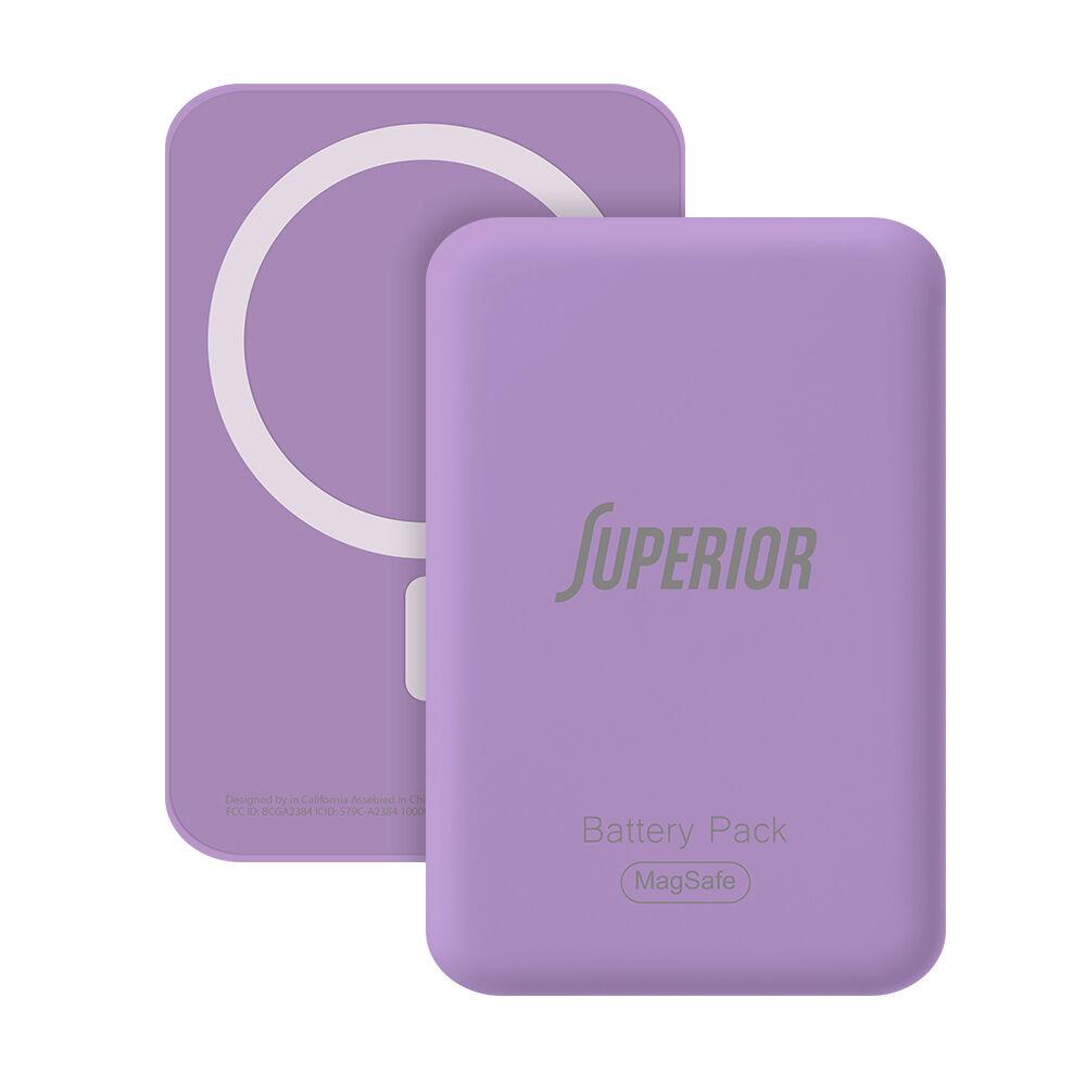 Superior Power bank MagSafe, 15W, 10000 mAh, Ljubičasti