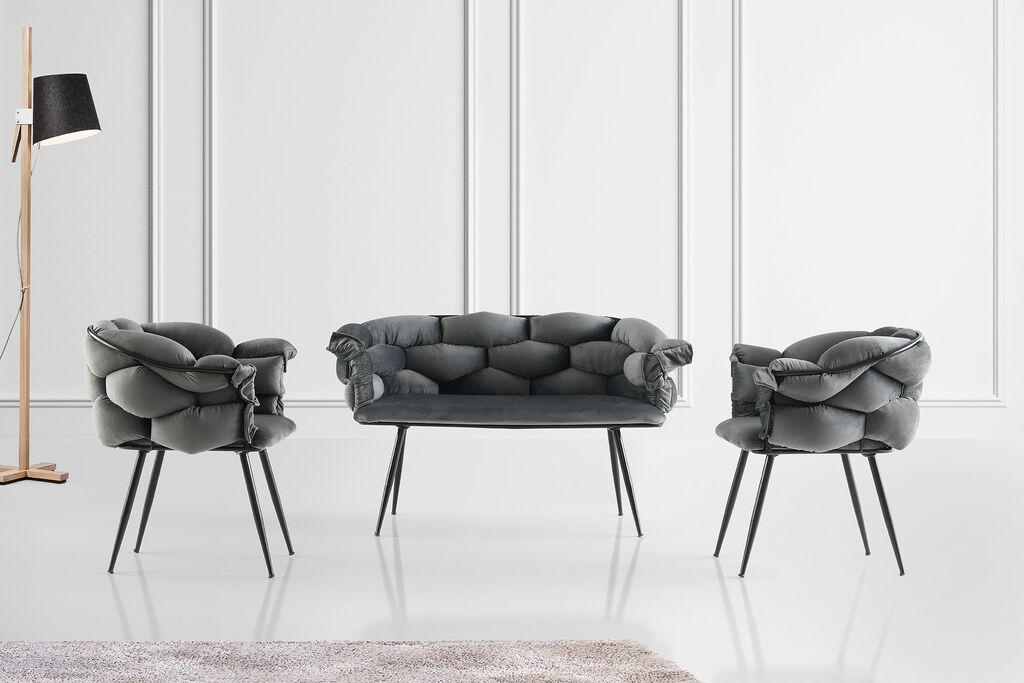 Hanah Home Balon 2129 Sofa set, Crni