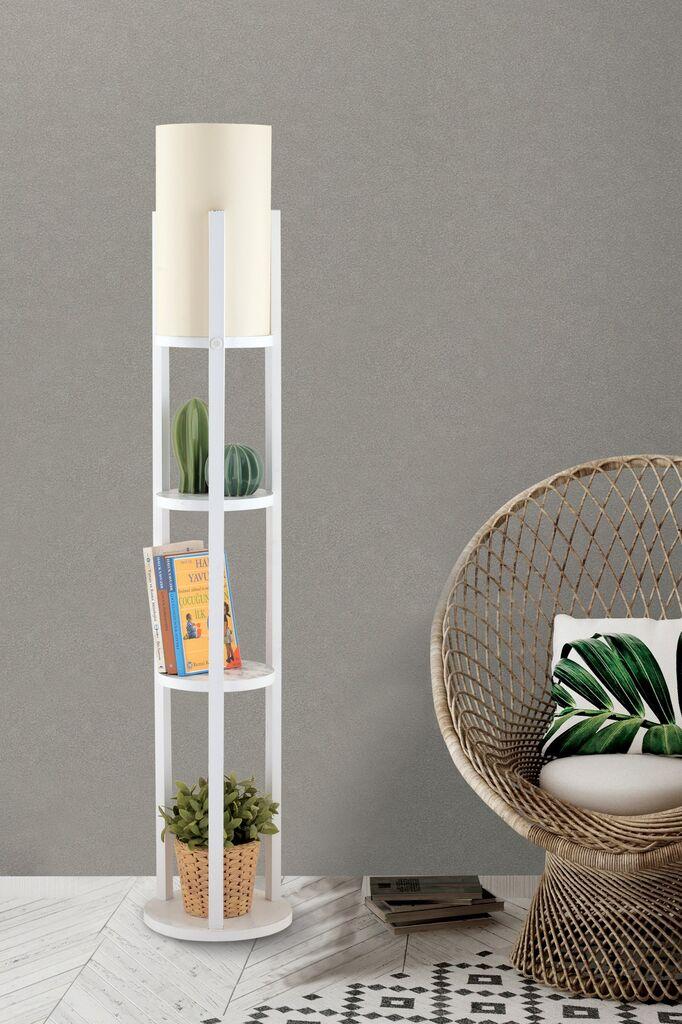 Opviq Podna lampa Circle Nora, 135 cm, E27, Bela