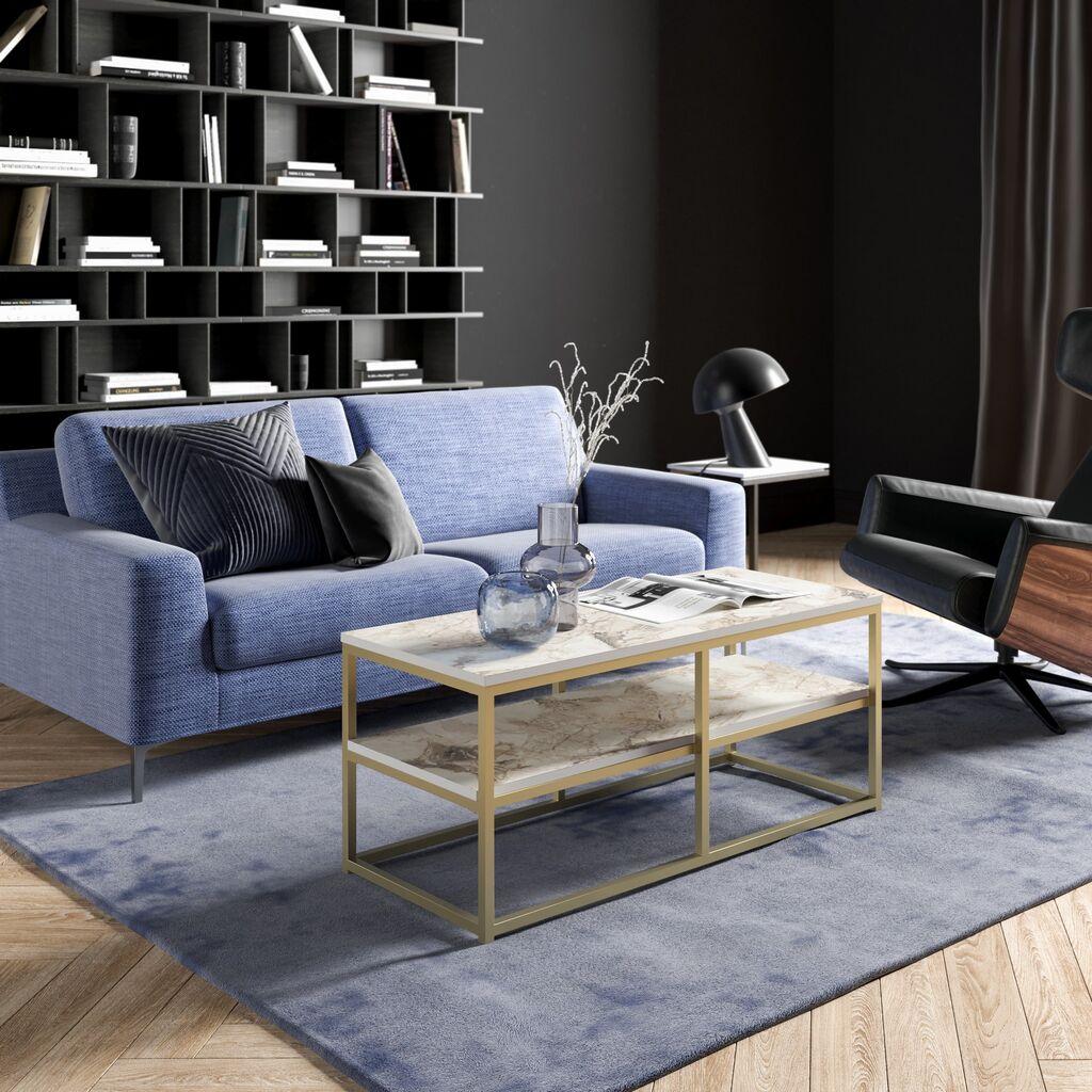 Hanah Home Klub sto Forteaus 110x47x52cm Zlatno-Beli