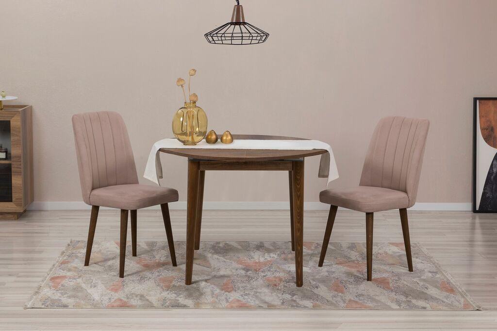 Hanah Home Set trpezarijski sto i 2 trpezarijske stolice Vina 0900 Orah