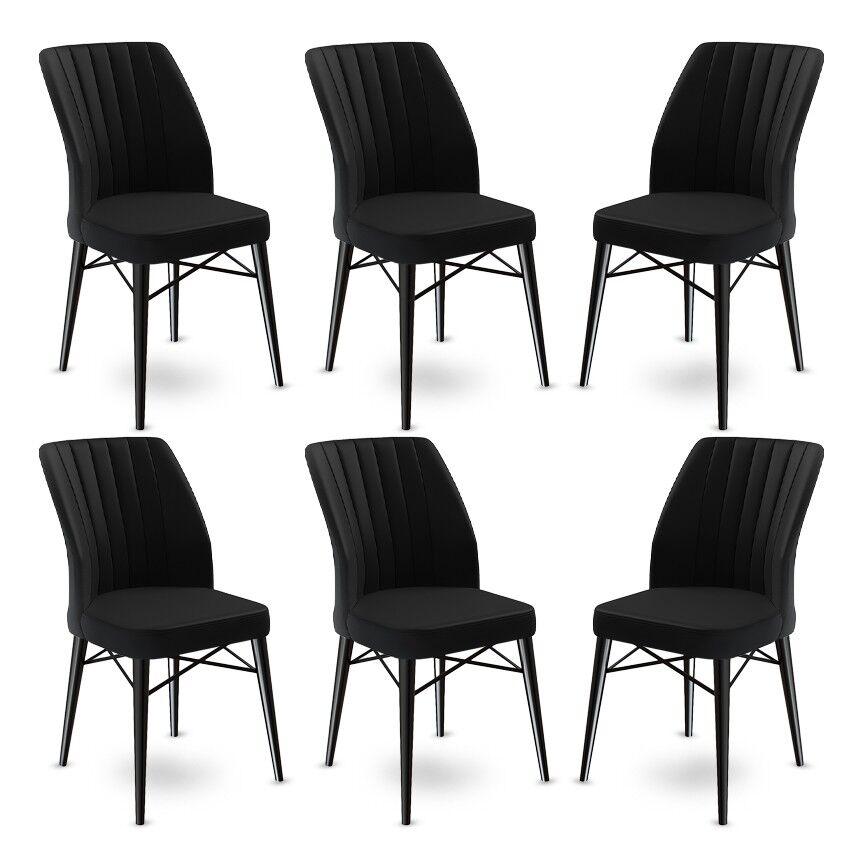 Hanah Home Set 6 trpezarijskih stolica Flex Crni