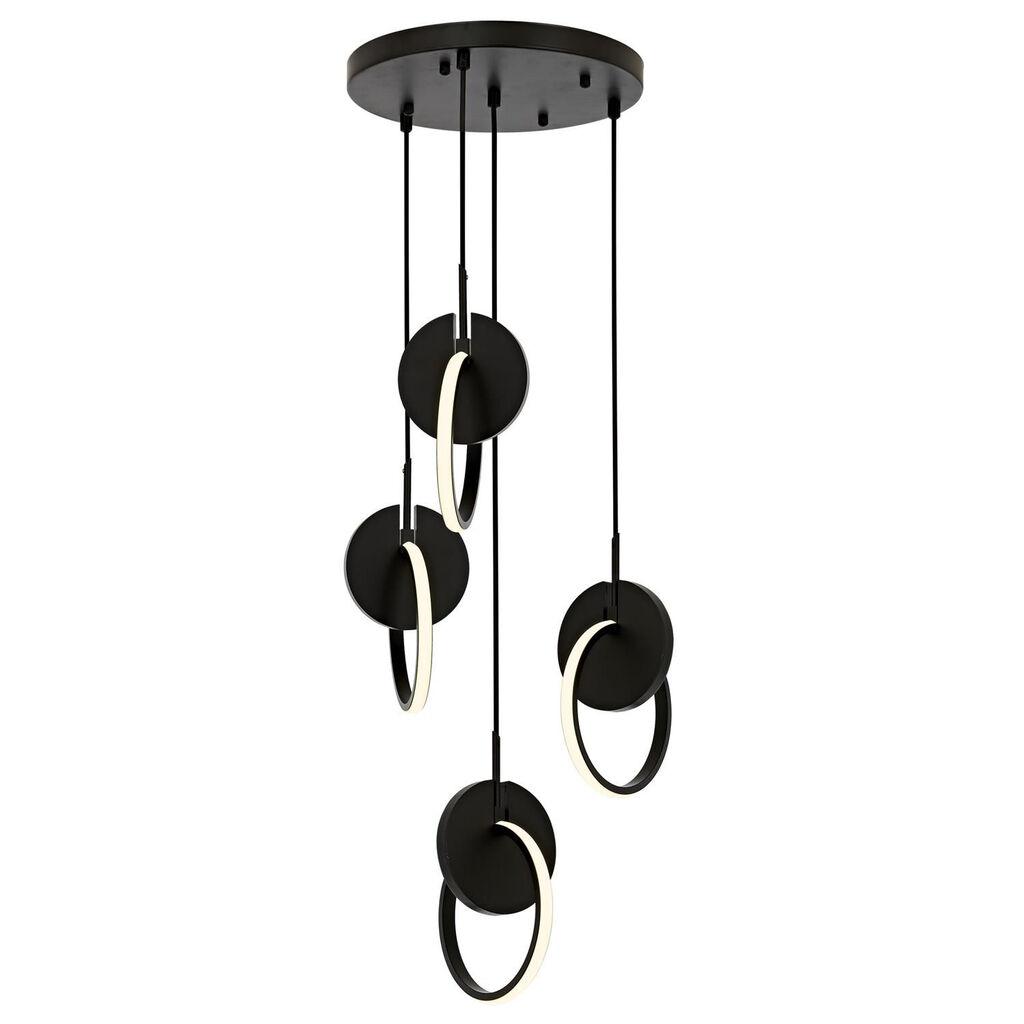 Opviq Luster Av 1874 4T Bsy, 4 x LED, Metalni, Crni