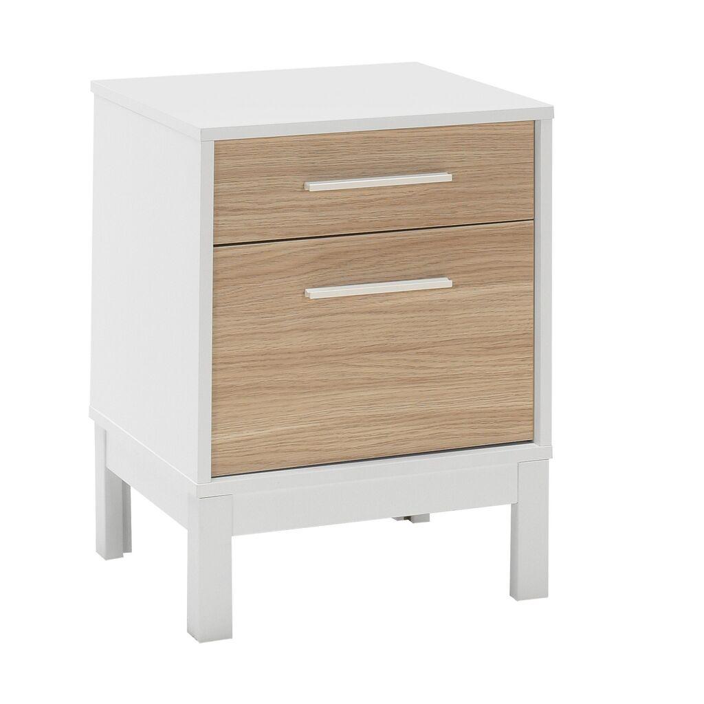 Hanah Home Noćni ormarić 45x60​​x45cm Hrast-Beli