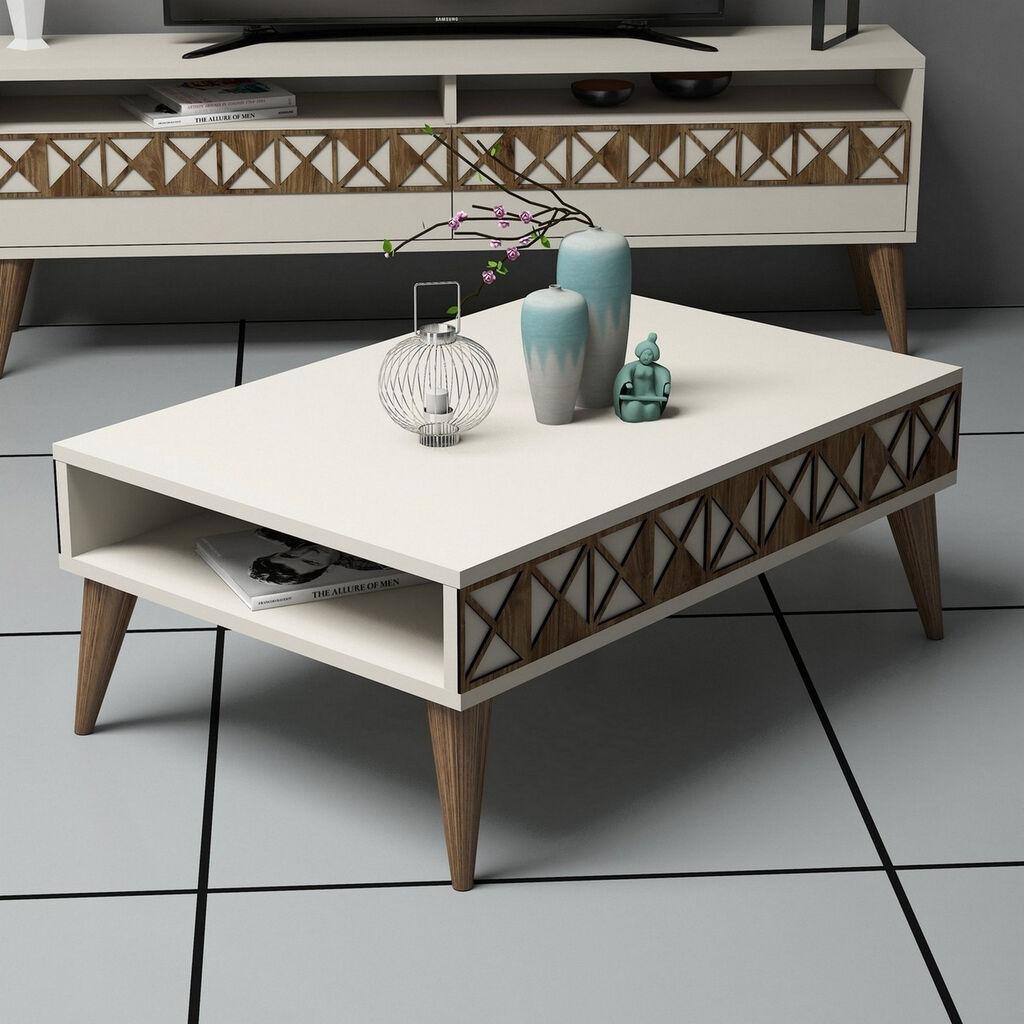 Hanah Home Klub sto Line 90x34,6x60cm Krem