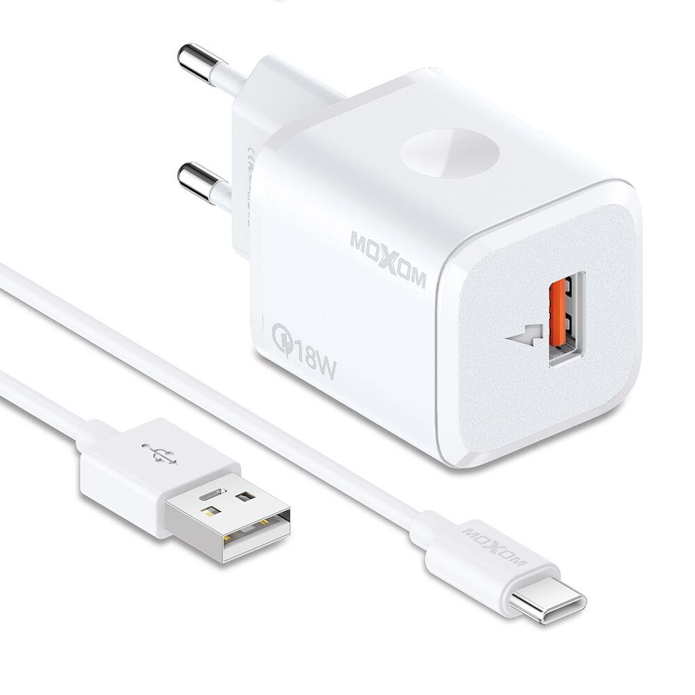 Moxom Kućni punjač MX-HC162 18W 3A Type C, Beli