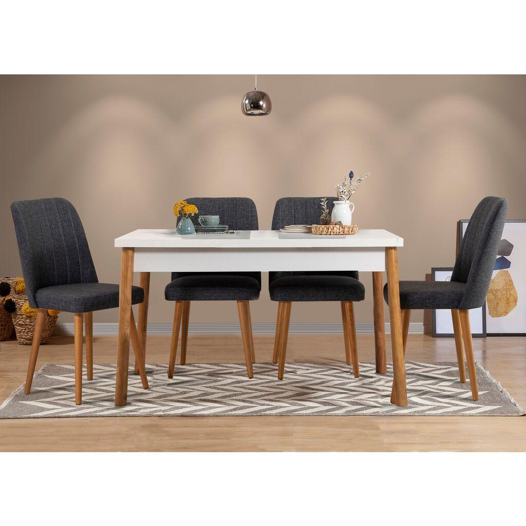 Hanah home Set trpezarijski sto i 4 trpezarijske stolice Costa Šareni