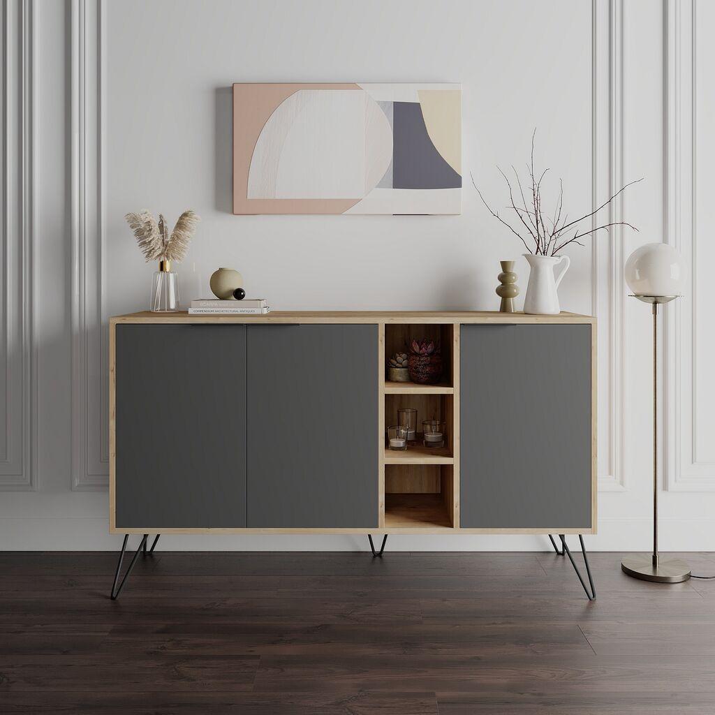 Hanah Home Clara Console Komoda,Smeđa-Siva