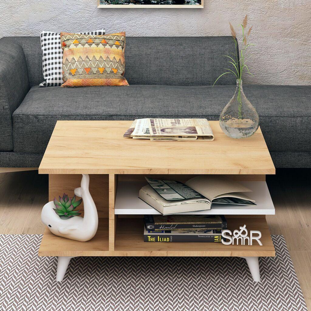 Hanah Home Klub sto Skull 80x40x80cm Hrast-Beli