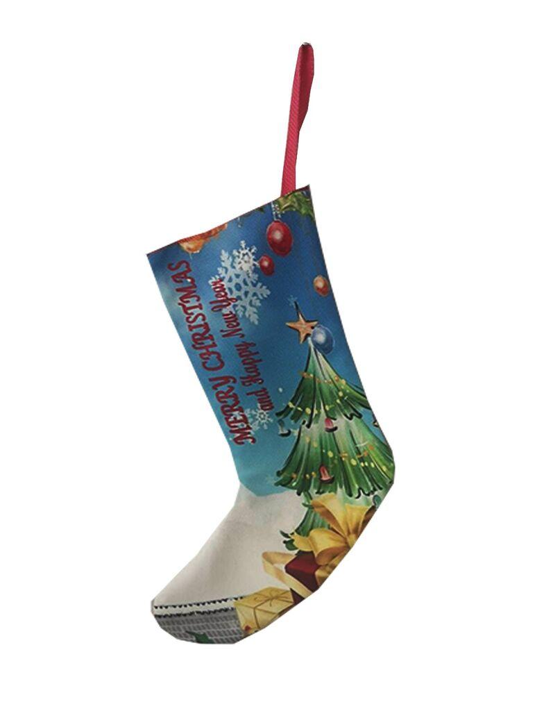 Aberto Design Novogodišnja ukrasna čarapa Crp010, 35x18 cm, Šarena