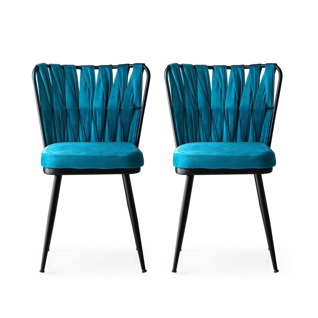 Hanah Home Kusakli 228 V2 Stolica, 2 komada, Plava