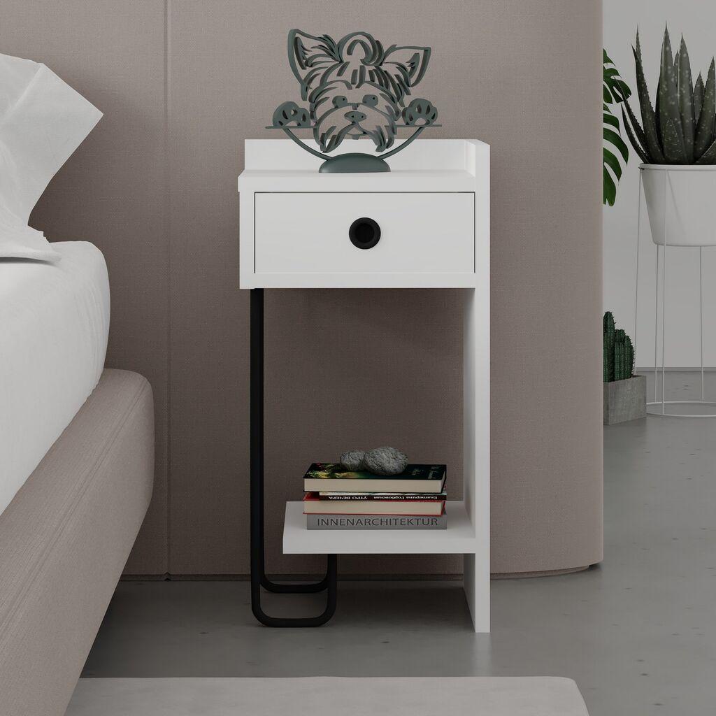 Hanah Home Noćni ormarić Sirius 32x61x30cm Beli