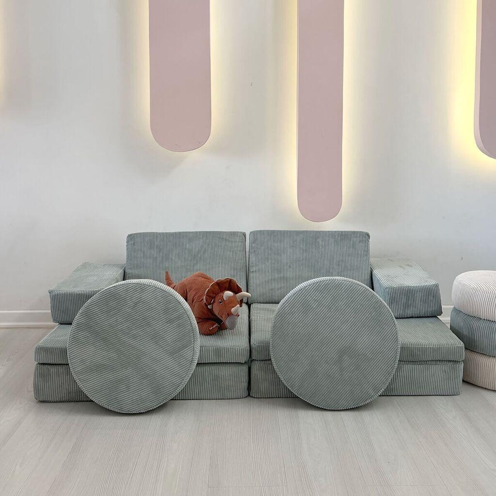 Atelier del Sofa Dvosed na razvlačenje Puzzle 140x46x70cm Plavi