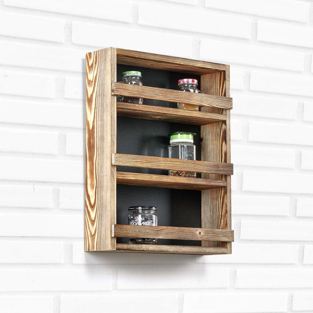 Aberto Design Kuhinjska polica Big Three Layer Shelf, 48 x34 x8cm, Braon