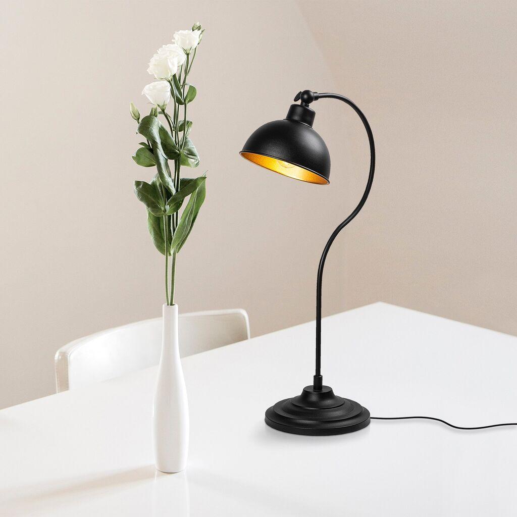 Opviq Stona lampa E27 Socket, Crno-Zlatna