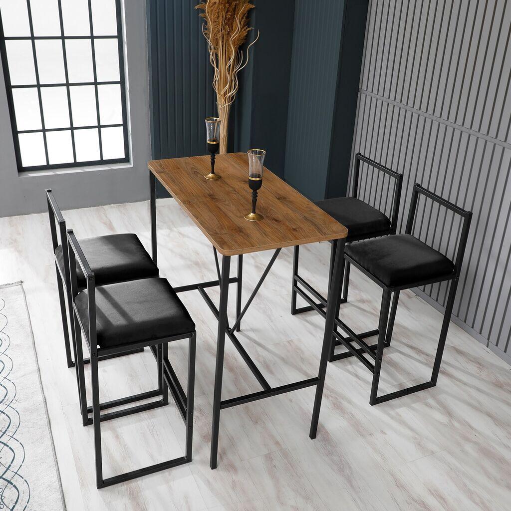 Atelier del Sofa Set 4 barske stolice i barski sto Nordic Orah