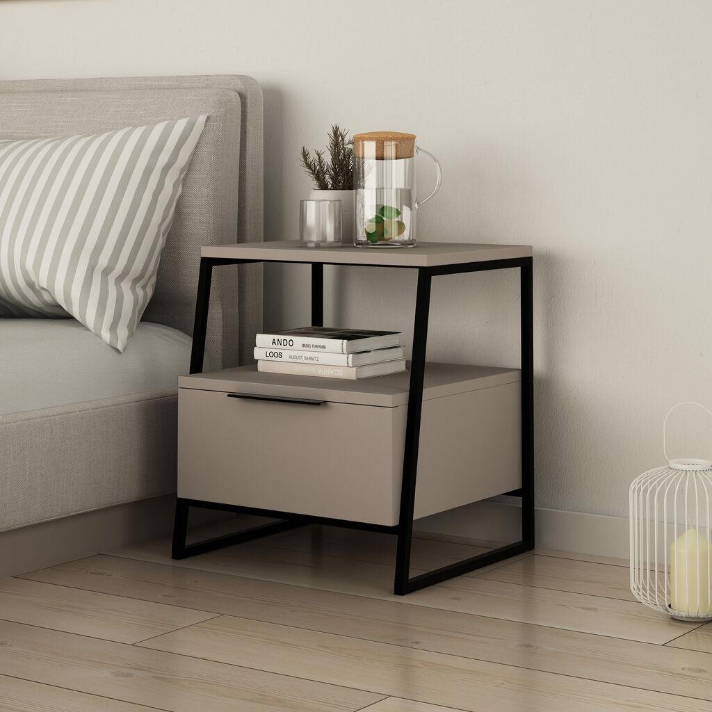 Hanah Home Pomoćni stočić Pal, Krem-crni