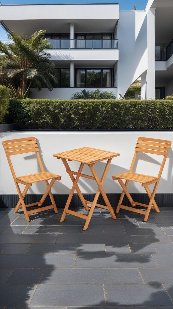 Hanah Home Baštenski set 2 stolice i stočić Braon