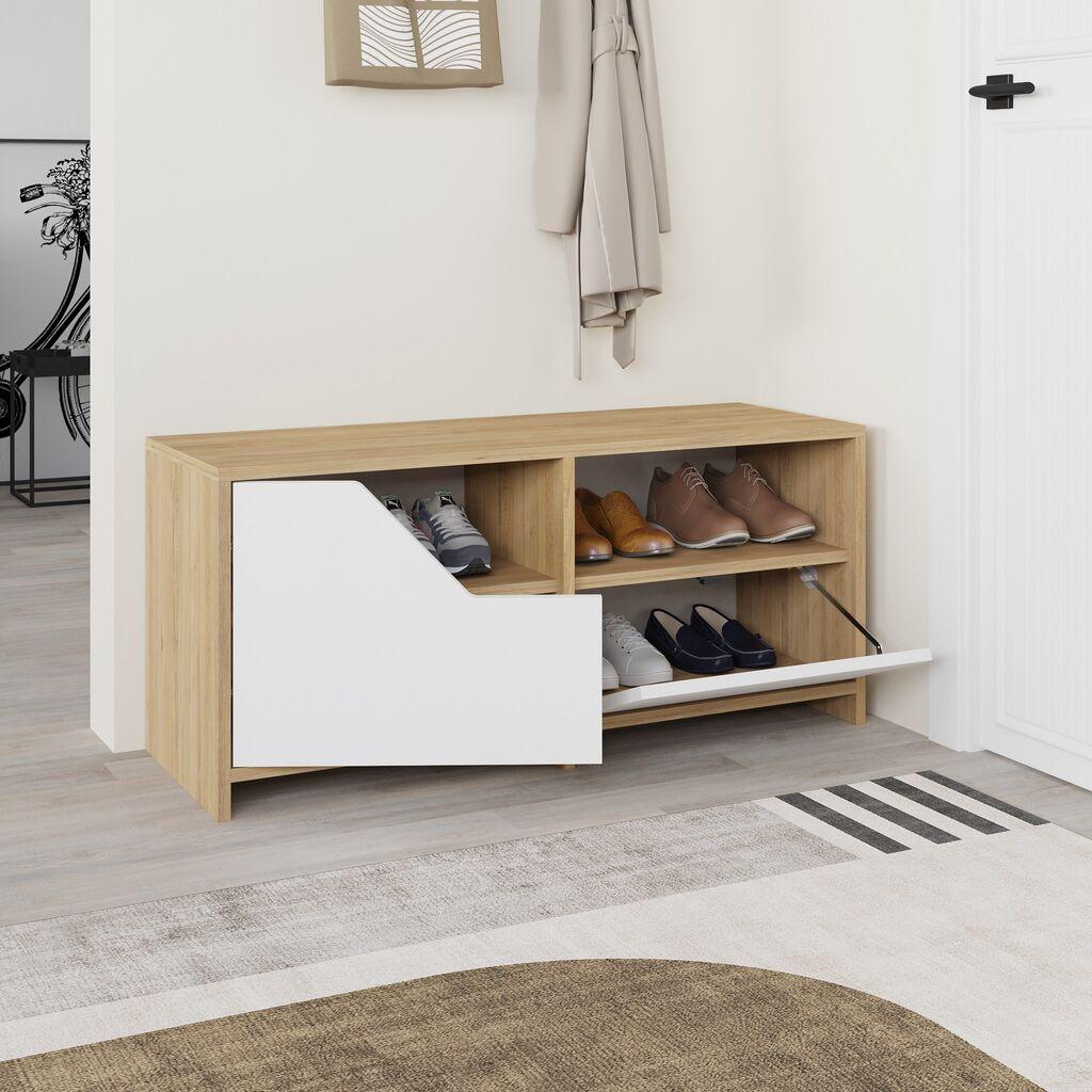 Hanah home Cipelarnik 105x47x37cm Hrast-Beli