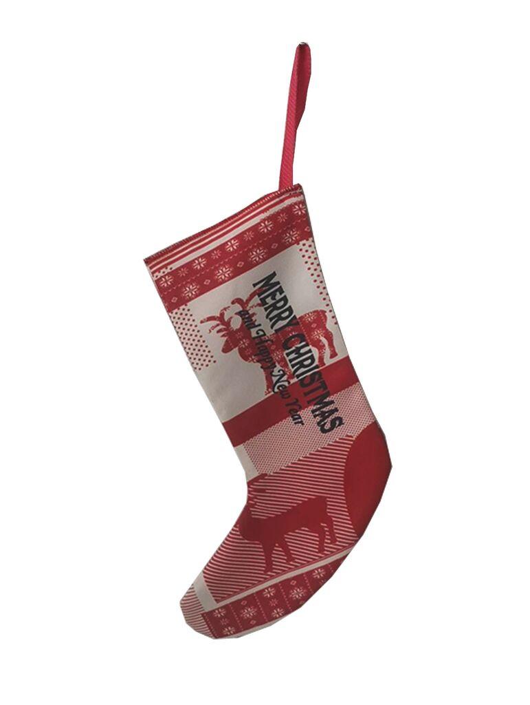 Aberto Design Novogodišnja ukrasna čarapa Crp005, 35x18 cm, Šarena