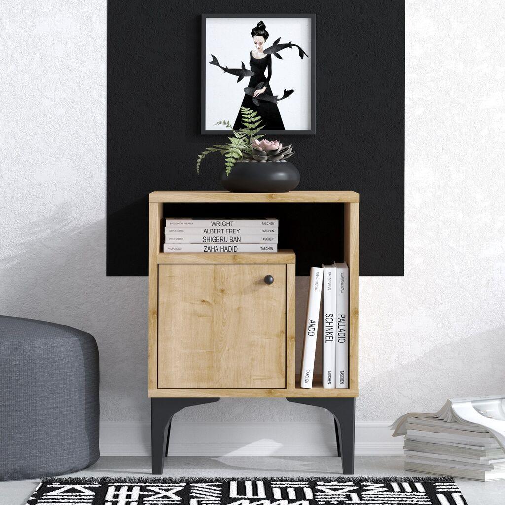 Hanah Home Noćni ormarić Nuno 40x55x35cm Hrast