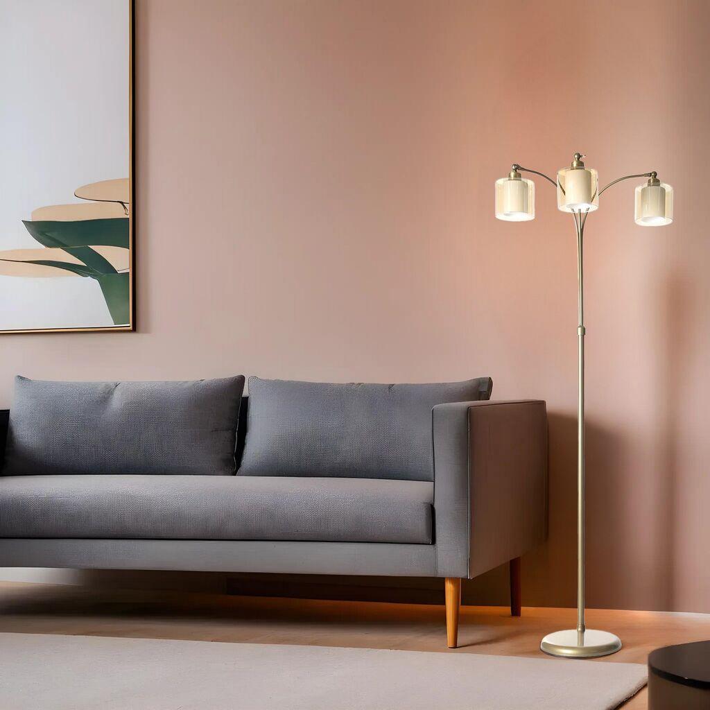 Opviq Podna lampa Gonca 3, 160 cm, E27, IP20, Zlatne boje