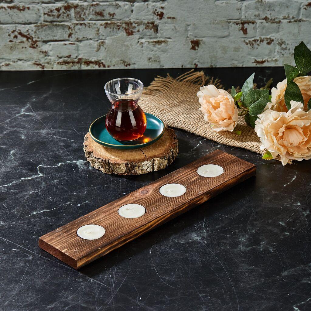 Aberto Design Svećnjak Tealight Ka, 35 x 9 cm, Braon