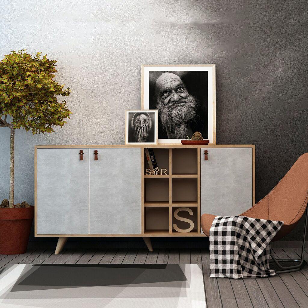 Hanah Home Komoda Prilika 140x89x40cm Hrast-Bela