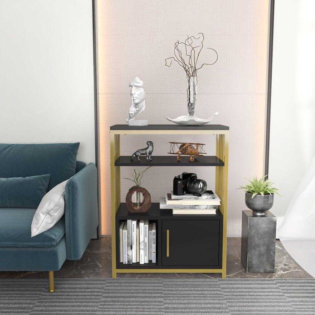 Hanah Home Polica 60​x80x29,6cm Antracit-Zlatna