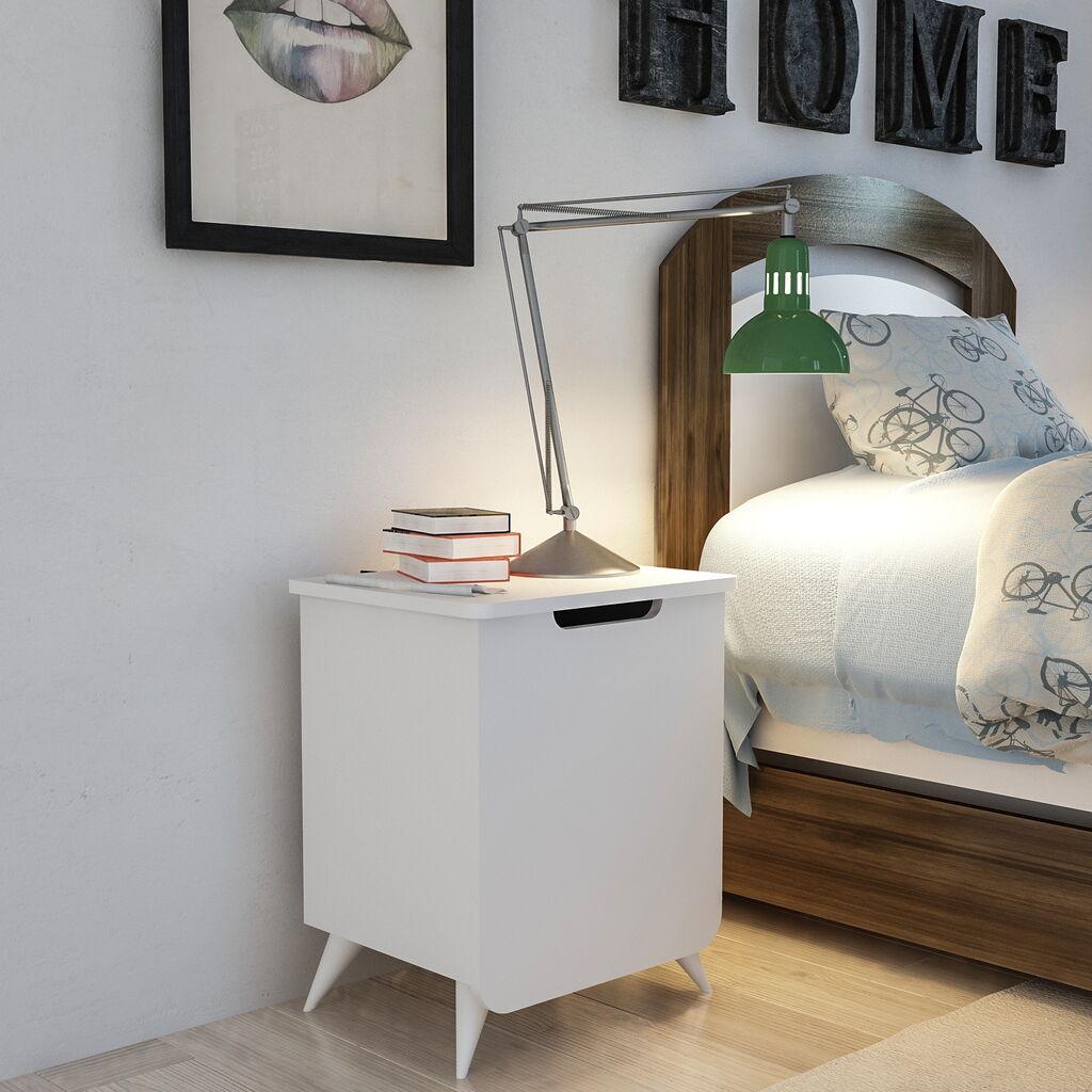 Hanah Home Noćni ormarić Esla 49x60​​x39cm Beli