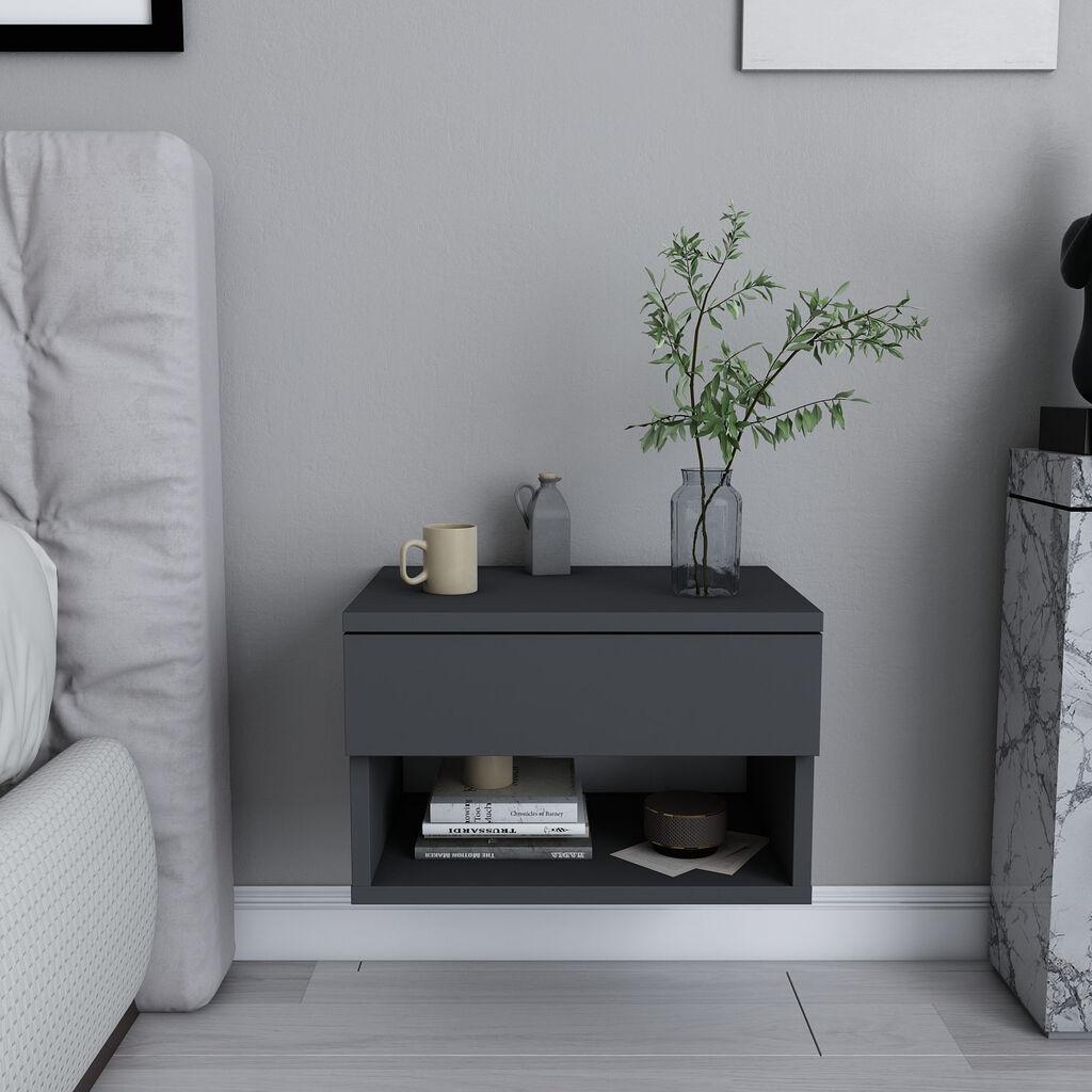 Hanah Home Jamot Noćni stočić, 44.6x29x31.9cm, Siva
