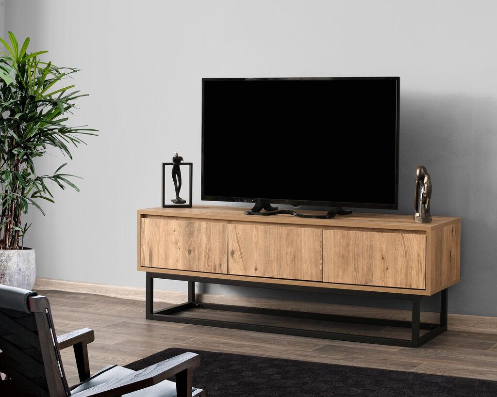 Hanah home TV Komoda Tilsim 140 Crno-Hrast