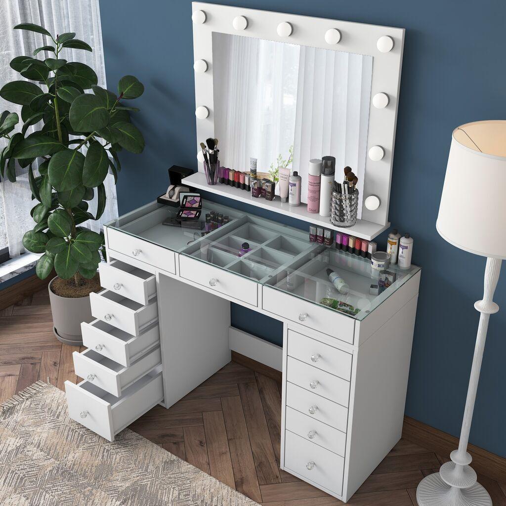 Hanah Home Sto za šminkanje 120x79,8x44,5cm Beli