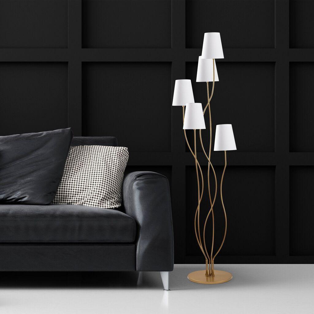 Opviq Podna lampa Bonibon-13240, 44 x 44 x 160 cm 5 x E14, Zlatne boje