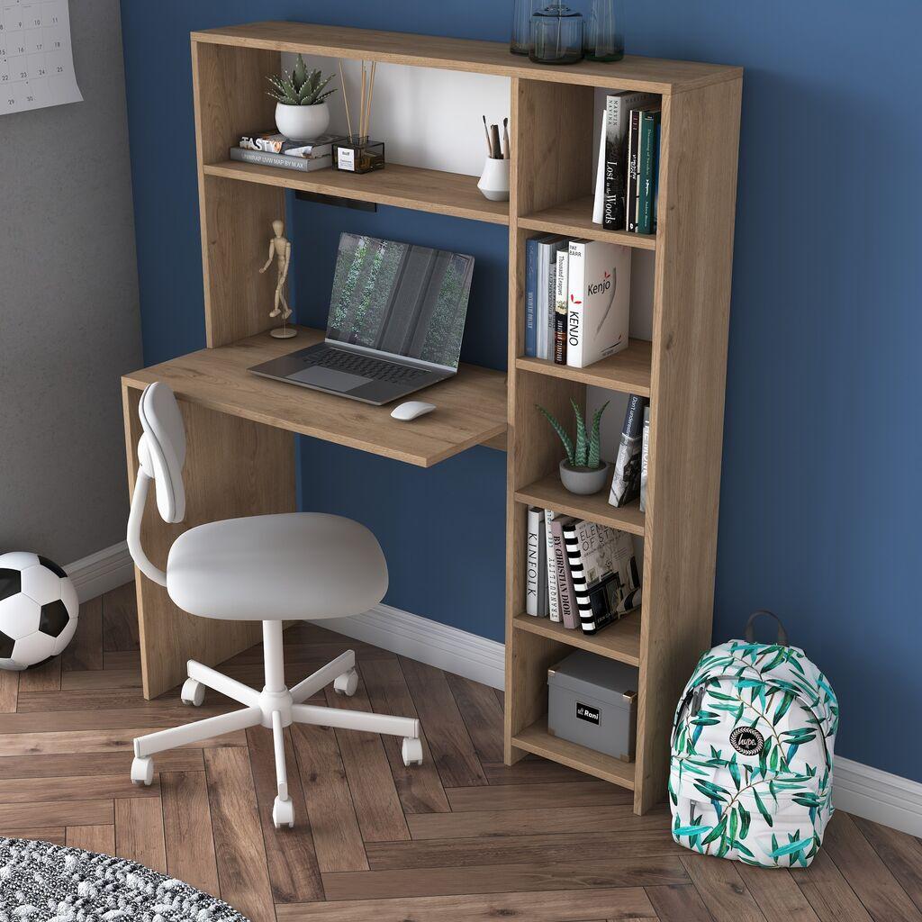 Hanah Home HA104 2025 Radni sto 113.2x141.8x40 cm, Smeđi