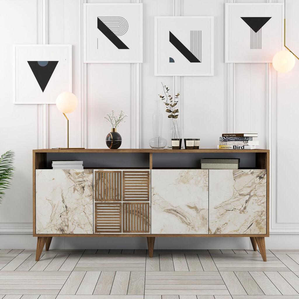 Hanah Home Milan 160 Komoda, Belo-Braon
