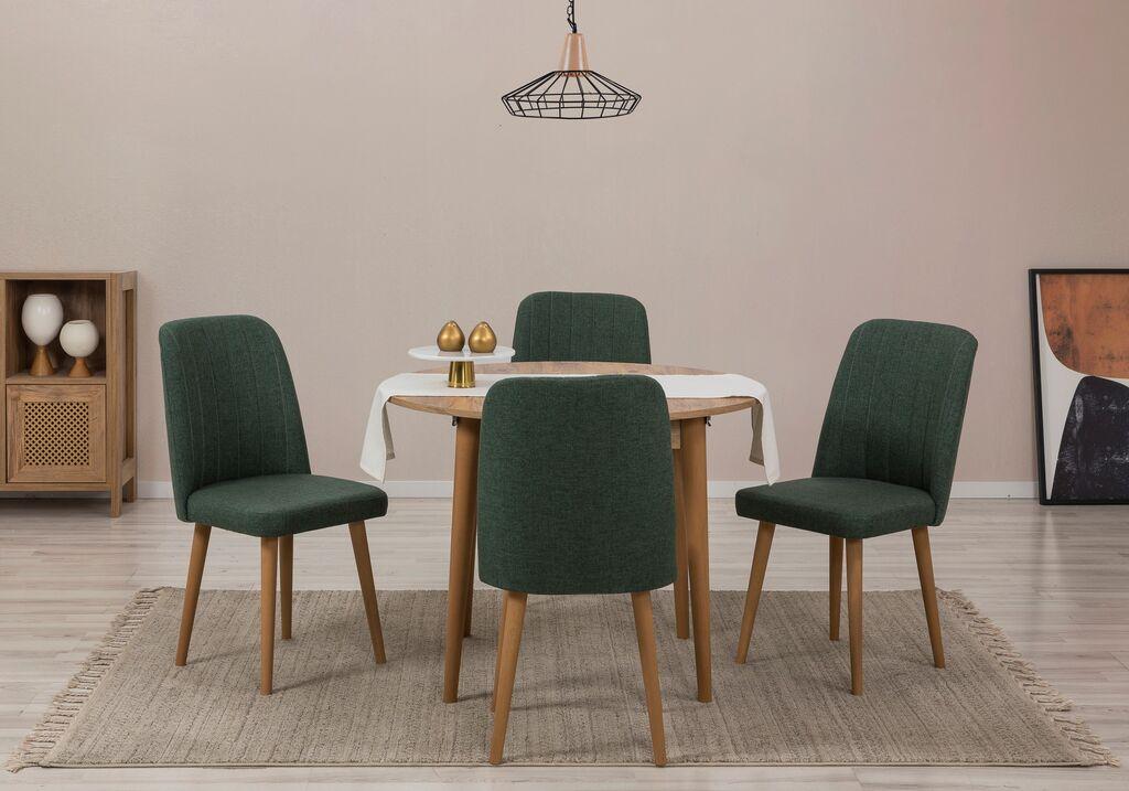Hanah Home Vina 1070 Trpezarijski sto i stolice, Braon-Siva