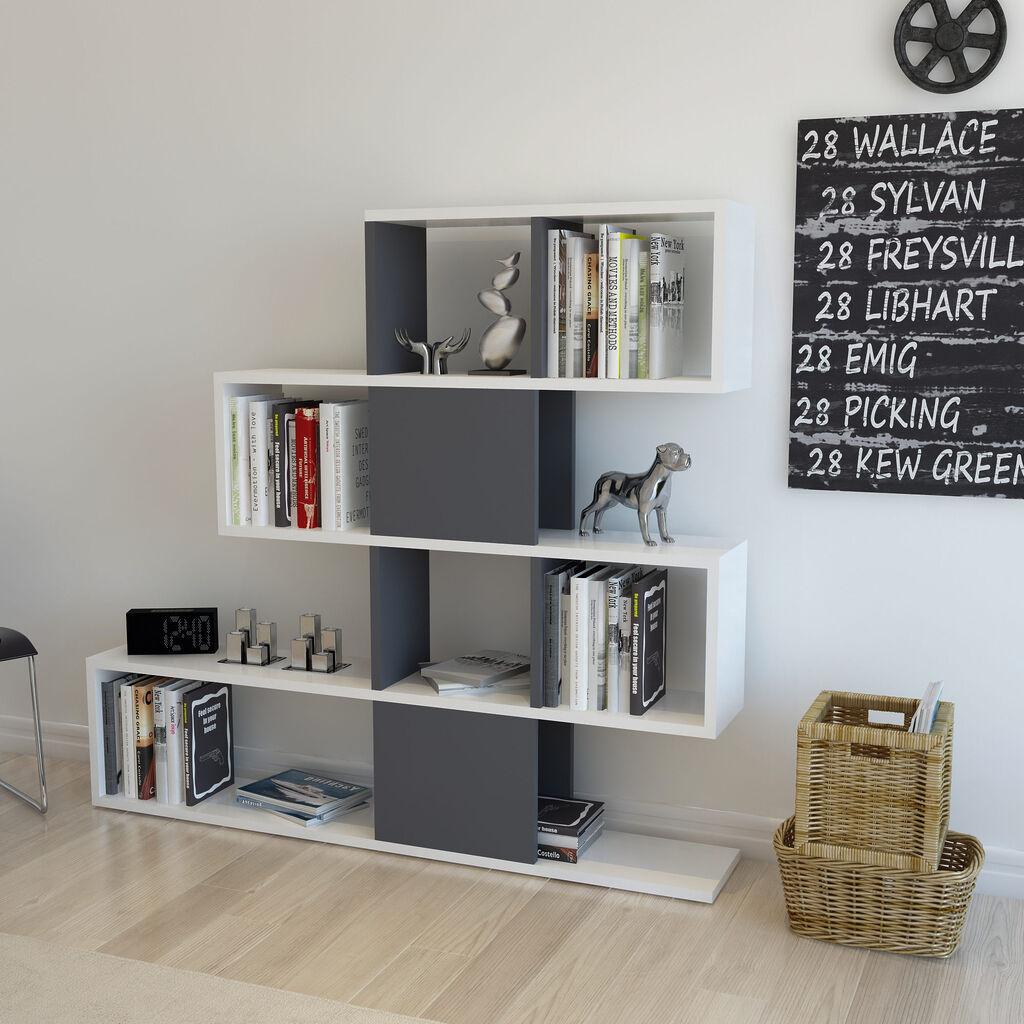 Hanah Home Polica 120x109x19,5cm Belo-Antracit