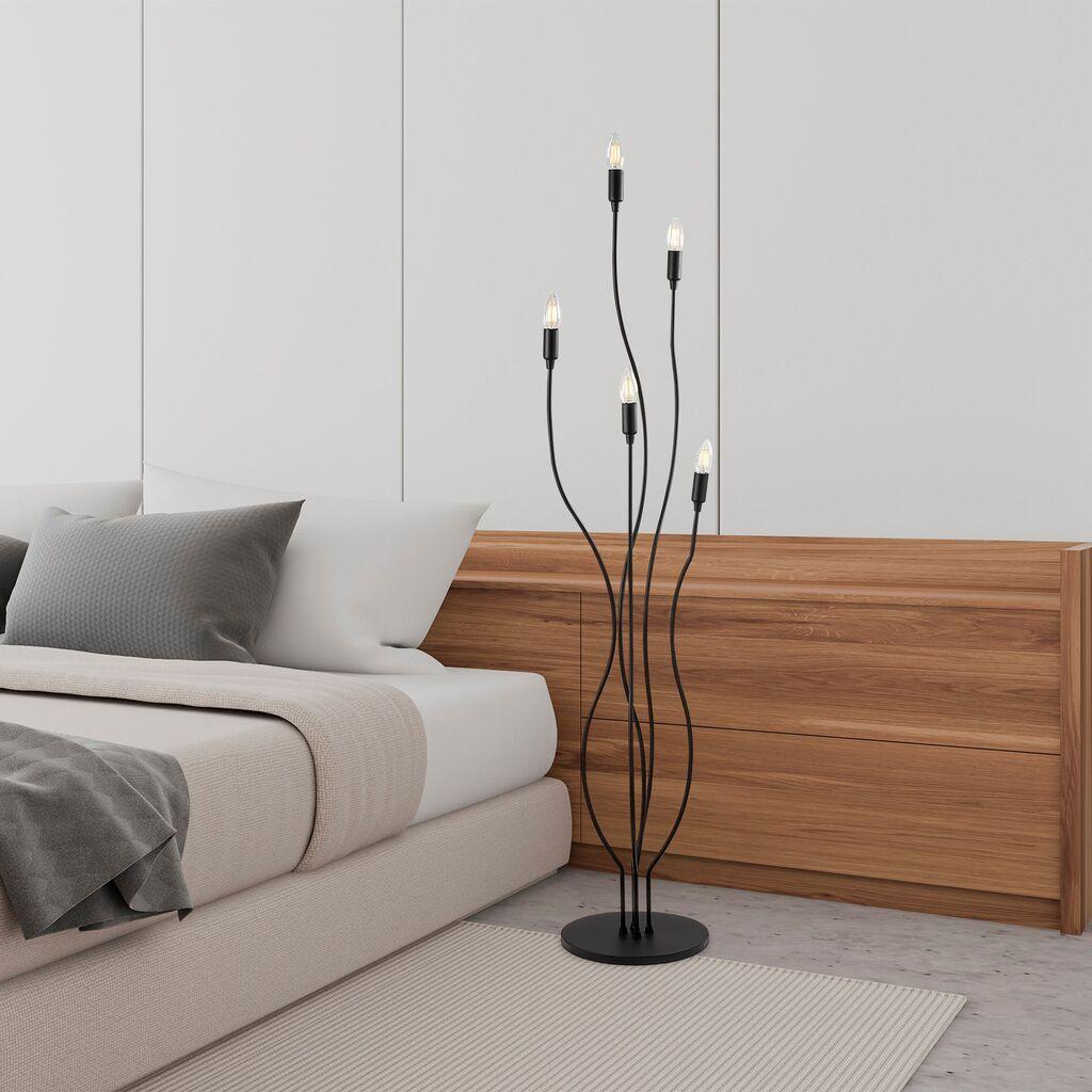 Opviq Podna lampa Bonibon-13231, 35x35x155 cm, 5x E14, 200 cm Kabl, Crna