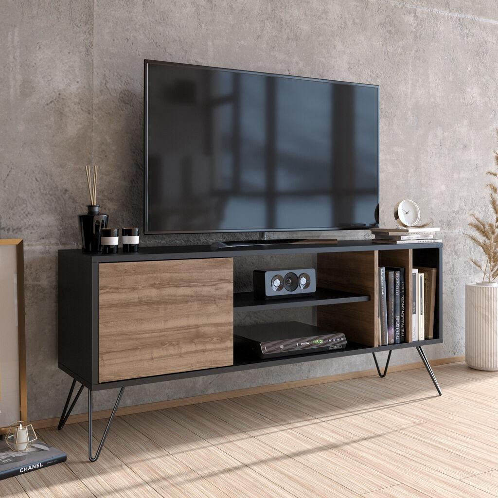 Hanah Home Mistico (140) TV polica, Braon-Crna